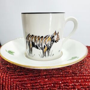 FURSTENBERG  PAINTED IN DENMARK DEMITASSE CUP &  SAUCER (C21)